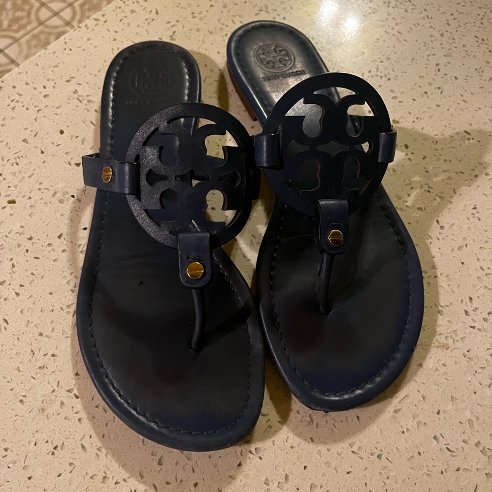 Tory Burch leather sandals.